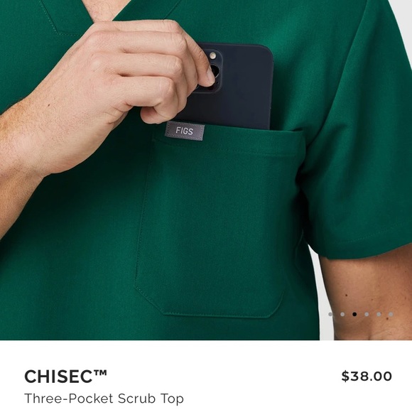 Figs Chisec M top, Axim bottoms M hunter green